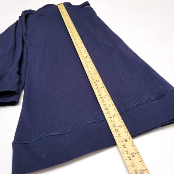 Eileen Fisher Womens Organic Cotton Tunic Top Sz M Long Sleeve Navy Quiet Luxury - Picture 7 of 9